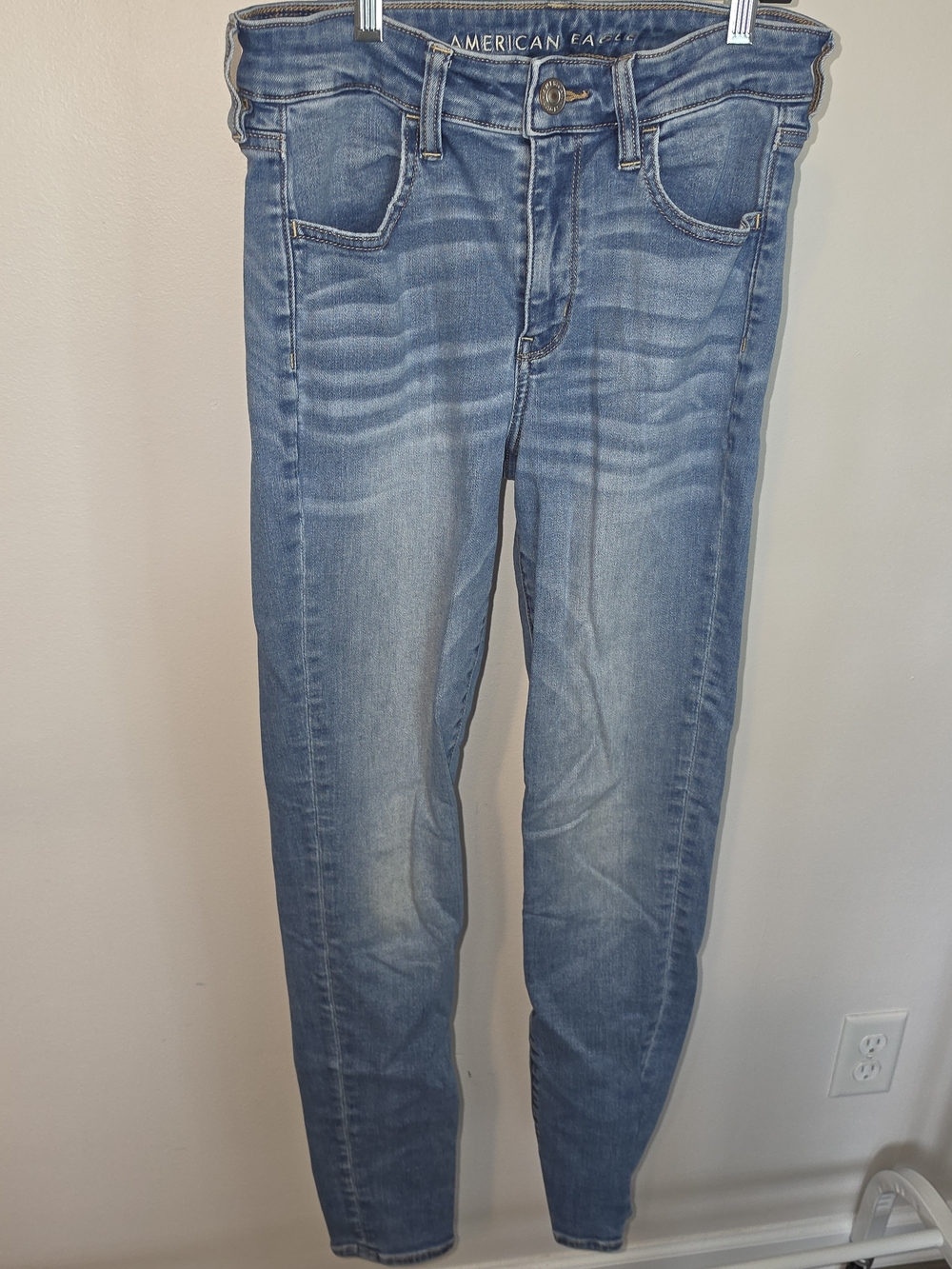 American Eagle Outfitters Women's Light Blue Slim Jeans 8 Long